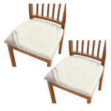 uxcell 2Pcs PU Leather Covers for Dining Room Chairs, Soft Waterproof Dining Seat Covers Removable Stretch Chair Cushion Slipcovers with Elastic Band for Home, Kitchen(45-56cm, L, White)