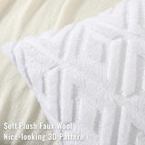 decorUhome Fall Faux Fur Pure White Throw Pillow Covers 18x18 Set of 2