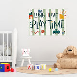 Long Live Playtime Banner Sage Green Playroom Wall Decor for Boys 30"x20" | Toddler Playroom Decor for Nursery Toddler Girls Boys Kids Toy Room Play Room Kidroom