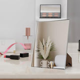 Calenzana Frameless Mirror Wall Hanging and Desk Standing, Compatible with Makeup Vanity Mirrors,10.6x13 inch