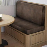 Leather Look RV Dinette Cushion Covers, Stretch Camper Cushion Slipcovers for Travel Trailer Couch RV Booth Seat, Replacement Camper Sofa Chair Protector (2 Backrest Cover & 2 Bench Cover,Brown)