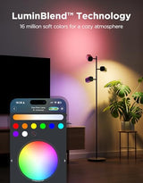 Govee Tree Floor Lamp Compatible with Matter, 3 Rotatable Lights with LuminBlend Technology, Standing Lamp with 64 Dynamic Scenes, Music Sync, Ideal Floor Lamp for Living Room, Bedroom, Office