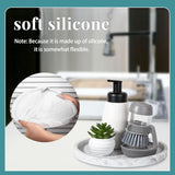 Silicone Bathroom Tray Coffee Table Decor Perfume Organizer, 10" Marble