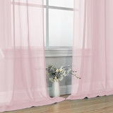 OVZME Blush Pink Sheer Curtains 84 Inches Long 2 Panels - Soft Light Filtering Window Sheer Panels for Living Room/Bedroom, Top Dual Rod Pocket, 1 Pair, Each 42Wx84L Inches