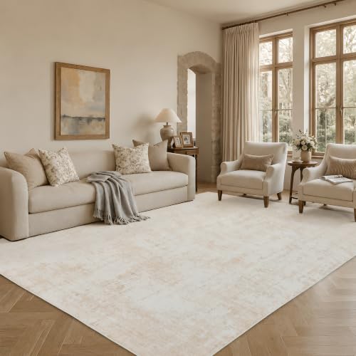 Washable 4'x6' Abstract Area Rug for Bedroom Living Room