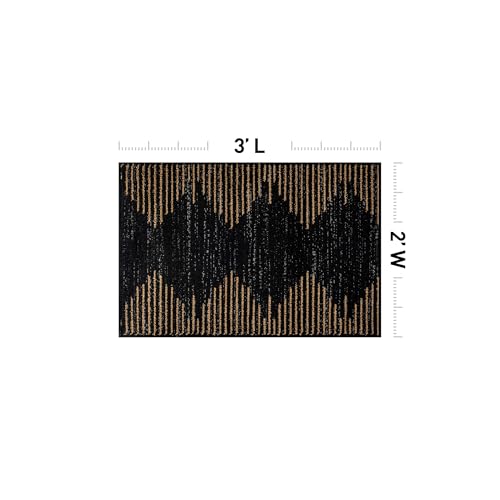 Rugshop Bohemian Stripe Stain Resistant High Traffic Area Rug Camel 2' x 3'
