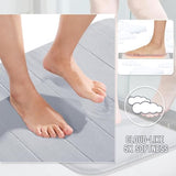 Yimobra Bathroom Runner 60"x24", Non Slip Memory Foam Bath Mat, Super Soft Water Absorbent Hallway Carpet, Machine Washable Rug for Vanity Tub Shower, Silver
