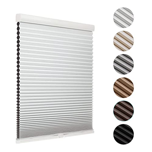 MYshade Cordless Blackout Cellular Shades for Windows, Honeycomb Window Shades with Thermal Insulation, Child & Pet Safe Room Darkening Shade, Easy Install,36" W x 72" H, White