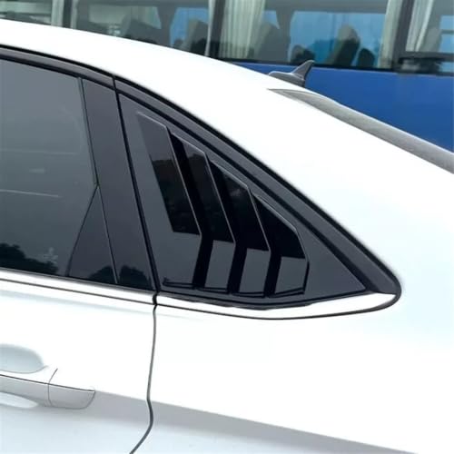 2PCS Fit for Volkswagen Jetta MK7 2019-2023 Car Rear Window Louver Cover Exterior Side Vent Shutter Trim Scoop ABS Accessories(Gloss Black)