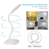 DEEPLITE LED Desk Lamp Small Battery Powered Lamp Cordless Rechargeable Table Lamp, Flexible Portable Desk Light for Craft Study Home Office Dorm, Eye-Caring Wireless Dimmable Book Lamp for Reading