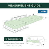 hyha Individual Couch Cushion Covers, Stretch Magic Sofa Seat Cushion Covers Washable, Dog Couch Sofa Slipcover for Pets, Kid with Elastic Bottom(3PC, Grey)
