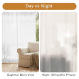 RYB HOME White Semi Sheer Curtains 84 inches Long, Non See Through Privacy Light Filtering Grommet Curtains & Drapes for Living Room Office Nursery Bedroom, 52" W x 84" L inches