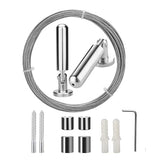 OOTSR Wall Mount Children's Art Projects Display Curtain Rod Set - Stainless Steel Photo Hanging Clothesline Window Curtain Tension Wire Multi-purpose Crafts Organizer (5 Meter)