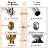 NUPTIO Gold Candlestick Holders Bulk: Solid Aluminum Set of 15
