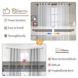 KAMANINA 1 Inch Double Curtain Rod 66 to 120 Inches (5.5-10ft), Bronze Telescoping Curtain Rods for Windows 54 to 115 inches, Heavy Duty Dual Drapery Rods with Marbled Finials