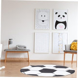 Round Soccer Rug : Soft Fuzzy Football Rug for Boys Bedroom Decor - Non-Slip Washable Kids Area Carpet / 31 Inch Small Plush Floor Mat for Playroom Nursery Dorm Cave