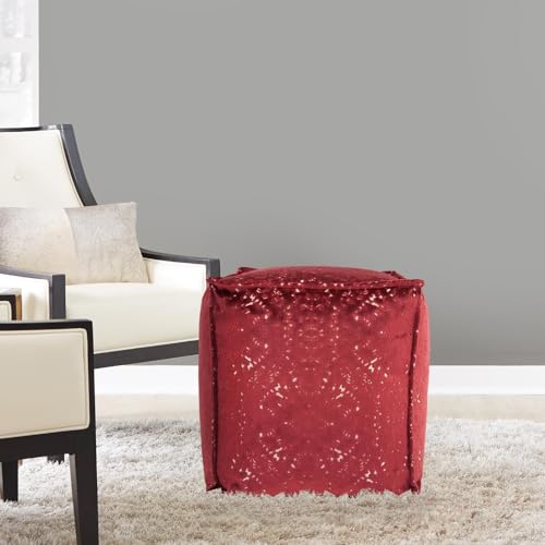 Howard Elliott Collection Square Pouf Pisani Ruby