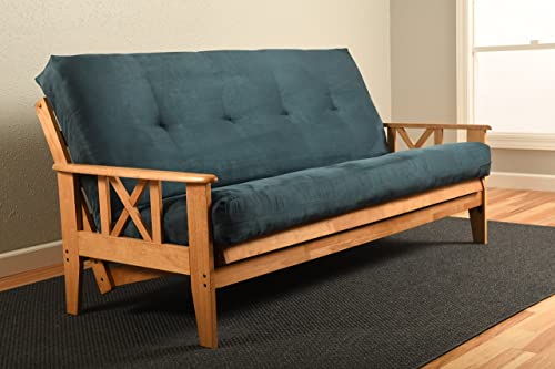 Futon Cover Only - Quality Suede Microfiber Fabric Collection Fits 6-8 inch Futons Mattress (Navy, Queen Size)
