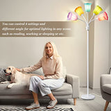 Medusa LED Floor Lamp, Multi Head Modern Tall Lamp with Adjustable Gooseneck Standing Lamps for Living Room Bedroom Kids Room Office 6 Color Lampshades Bulb Not Included(White)