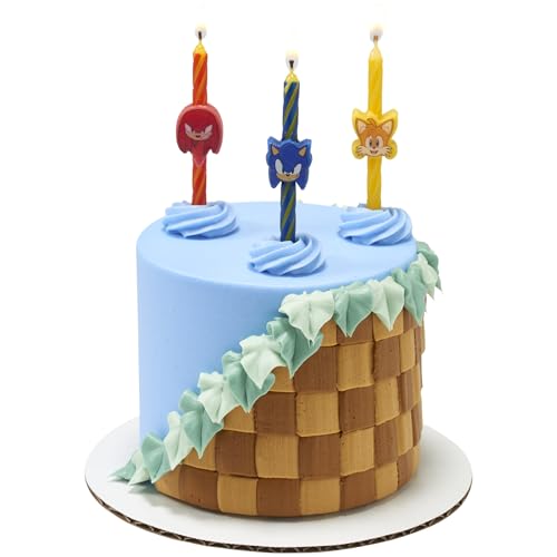 Sonic The Hedgehog Cake Candles | 6 Birthday Cake Candles Featuring Sonic, Knuckles, & Tails, for Sonic Party