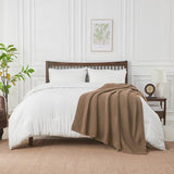 Douceur Light Brown Throw Blanket for Couch, Soft Chunky Cable Knit Throw Blanket, Classic Fisherman's Rib Stitch Pattern Throw for Living Room Gift, 60"X80"