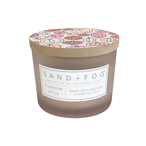 Sand + Fog Scented Candle - Pumpkin Spice – Additional Scents and Sizes – 100% Cotton Lead-Free Wick - Luxury Air Freshening Jar Candles - Perfect Home Decor – 12oz