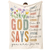 SteadStyle Christian Gifts for Women Birthday - Inspirational Floral Throw, Religious Birthday Gift for Women, Christian Blanket for Mom Sister Friend Girl, Baptism Confirmation Spiritual Gift for Her