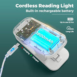 Clip on Reading Light for Bed Headboard, Rechargeable Battery Clamp on Bunk Bed Light, 5 Colors 5 Brightness Flexible Neck Desk Lamp, Eye Protect LED Touch Control Book Lights at Night for Kids