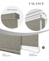 Graywind Manual Sliding Panels Natural Woven Panel Track Blinds Wand Control Window Blinds for Patio Sliding Glass Door Large Windows Width Up to 153", Custom Size (Terrazzo)