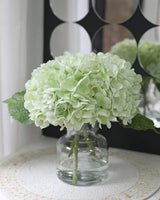 CHASMILE Real Touch Artificial Flowers Hydrangea in Vase for Home Decoration,Artificial Hydrangeas Centerpieces for Tables, Lifelike Fake Hydrangea in Vase for Bathroom, Office and Water Bar
