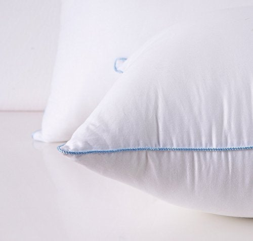 Pillows Set of 2, Fluffy Down Alternative Bed Pillow Cotton Cover, White, Queen Size 20x28