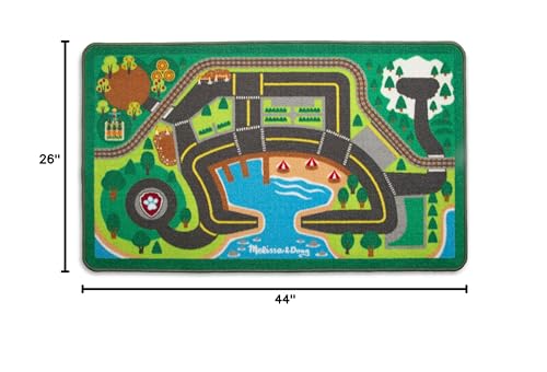 Melissa & Doug PAW Patrol Activity Rug - Adventure Bay (22 Pieces) PAW Patrol Town Mat with Wooden Toys for Ages 3+