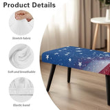 American Flag Vintage Print Stretch Dining Bench Cover Stain Resistant Benches Seat Slipcovers Easy to Clean Dining Chair Slipcovers Removable Seat Cushion Protector for Party