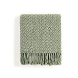 CREVENT Farmhouse Boho Knitted Throw Blanket for Couch Sofa Chair Bed Home Decoration, Soft Warm Cozy Light Weight for Spring Summer Fall (50''X60'' Sage Green)