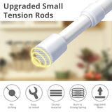 2 Pcs Small Tension Rod 12-20 inch Spring Rod, Tension Rod Spring Tension Rod, Small Tension Curtain Rod, Short Thin Tension Rods, Mini Tension Rods for Closet, Cabinets, Cupboard, Drawers, White