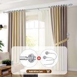 USFOOK Curtain Rod 32 to 58 Inches (2.6-4.8ft), 7/8 inch Telescoping Splicing Curtain rods for Windows 20 to 54 inches, Silver Decorative Drapery Rods for Home with Translucent Finials