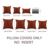 Fancy Homi Rust Lumbar Decorative Throw Pillow Covers 12x20 Inch for Couch Bed Sofa, Rustic Farmhouse Boho Home Decor, Soft Striped Corduroy Rectangle Accent Terracotta Cushion Case 30x50 cm
