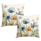 AVOIN colorlife Poppy Chinoiserie Flowers Pillow Covers 18x18 Inch Set of 2