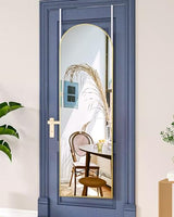 Full Length Mirror - 14'' x 48'' Arched Hanging/Leaning Mirror, Home Decor, Gold