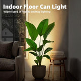 SUNVIE 2 Pack Uplighting Indoor Floor Can Light, 5W Up Lights with 2700K LED GU10 Bulbs, Uplights Floor Spot Lights Indoor for Home Accent Lighting, 5.9 FT Plug Cord & Foot Switch