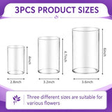 36pcs Glass Vase Cylinder for Centerpieces 4,4.7,6Inch Tall Small Flower Glass Clear Home Decor Centerpiece Table Flower Vase Decorations for Wedding＆Holiday