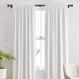 IFELS Heavy Duty Curtain Rods for Windows 66 to 120 Inch,1 Inch Adjustable Black Curtain Rod with Easy Installation and Modern Design,Decorative Long Drapery Rods with Metal Finials (A1,Black,30-120")