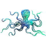 Zhengmy Octopus Metal Wall Art Octopus Wall Decor 18 x 11 Inch Extra Large Tropical Nautical Hanging Sculpture Beach Ocean Theme Home Bedroom Decoration Summer Gifts(Ocean Blue)