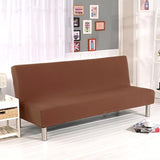 Armless Stretch Futon Cover Sofa Bed Slipcover 3 Seater Elastic Full Queen Folding Couch Covers Furniture Protector Velvet-Soft Waterproof Washable Pets Dogs Cats(Coffee,Large(190-210cm))