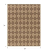 Lahome Checkered Easy Jute Living Room Rug, 8x10 Outdoor Rugs Washable