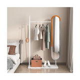 Decorative Coat Rack and Dressing Mirror Integrated Bedroom and Living Room Floor-Standing Rotating Full-Length and Hat for Living Room(White,100cm)