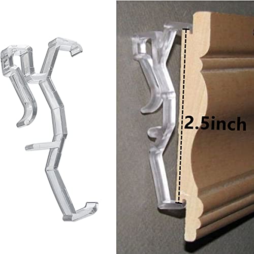 Valance Clips 10pcs 2.5inch Clear Plastic Hidden Retainer Holder Clip for Window Blind Valance,Horizontal Faux & Wood Blinds Parts