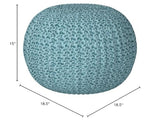 BIRDROCK HOME Round Pouf Ottoman Foot Rest - 18.5”x18.5”x15” Boho Compact Comfortable Soft Cotton Braided Foot Stool with Bean Bag Filling for Living Room, Bedroom, or Nursery (Sage Green)