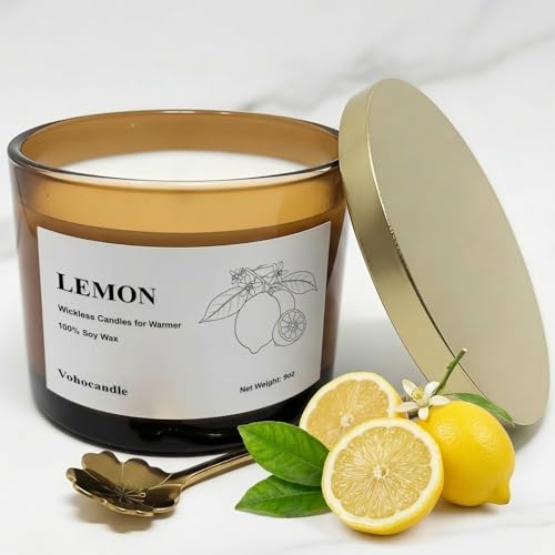Lemon Wickless Candles for Candle Warmer Lamp, 9oz Soy Candles Scented
