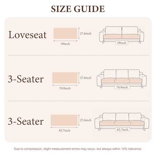 MEETSKY Pet Couch Covers for 2 Cushion Sofa, Couch Cover for Dogs, Washable Love Seat Couch Covers, Non Slip Simply Put Sofa Slipcovers, Modern Style Furniture Protector, Moss Green, 27.6" x 59"